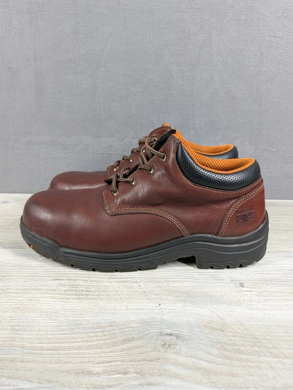 Timberland PRO Mens 13M Brown Steel Toe Work Boots Leather Safety EH Slip Resist
